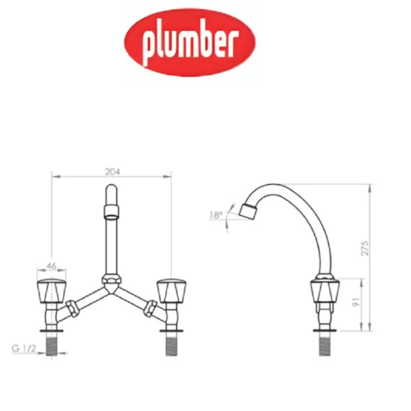 COMBINACIÓN LAVAPLATO PLUMBER TIPO V (20PL1503000) - Imagen 3