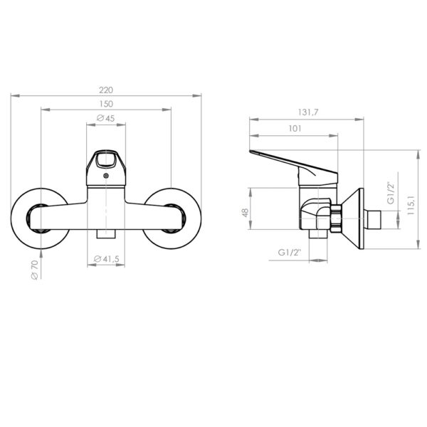 Monomando Ducha Plumber Cincinati (20CI5303000) Mosaico - Imagen 2