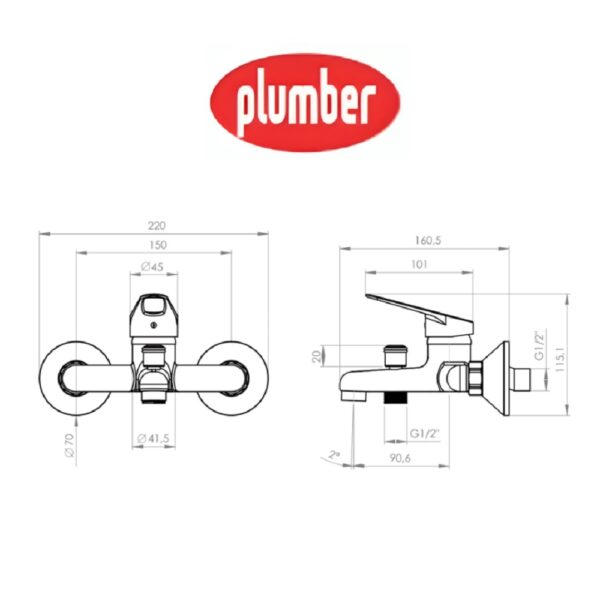 Monomando Tina Ducha Plumber Cincinati (20CI5203000) Mosaico - Imagen 3