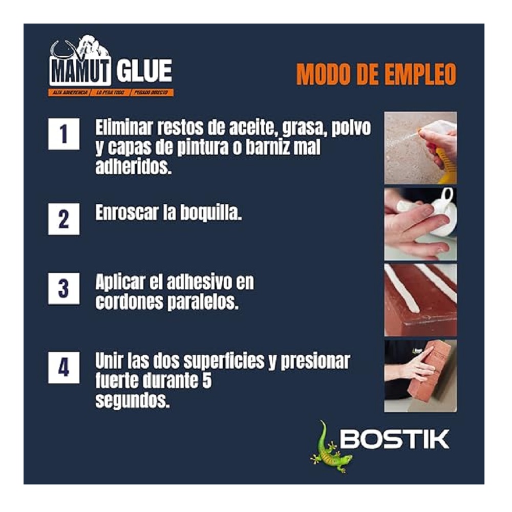 ADHESIVO MAMUT BLANCO 290ML BOSTIK - Imagen 5