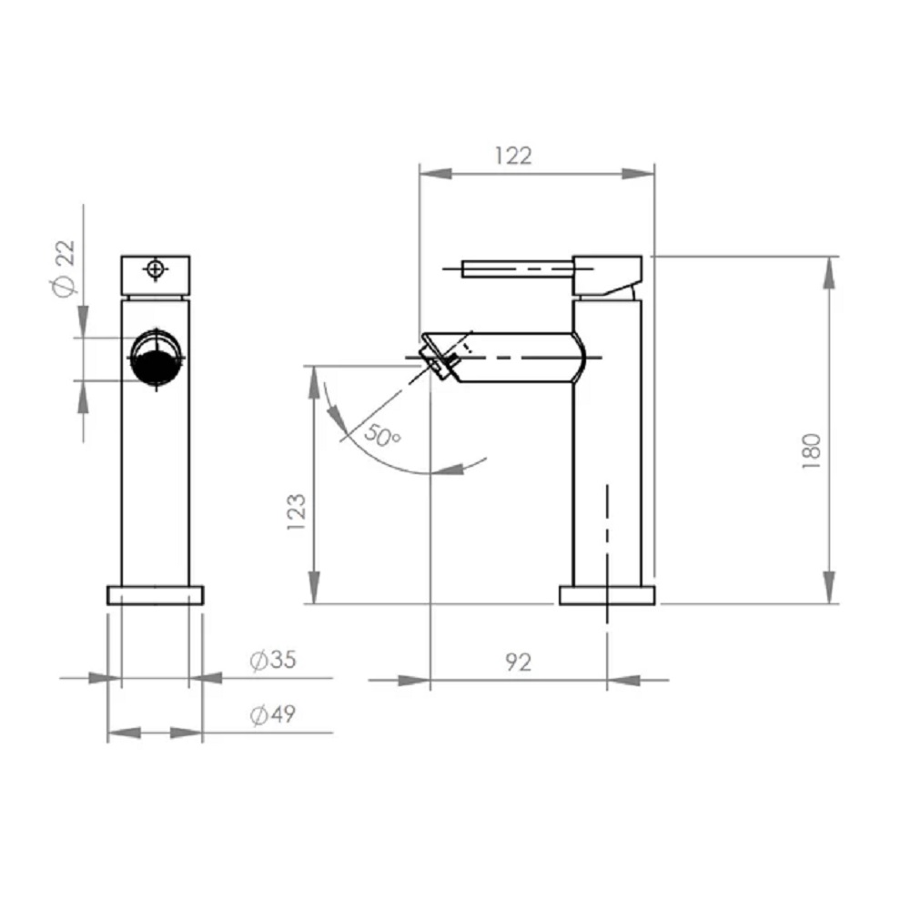 Monomando Lavatorio Oregon Alto Satinado 20OG5803290 Stretto - Imagen 4
