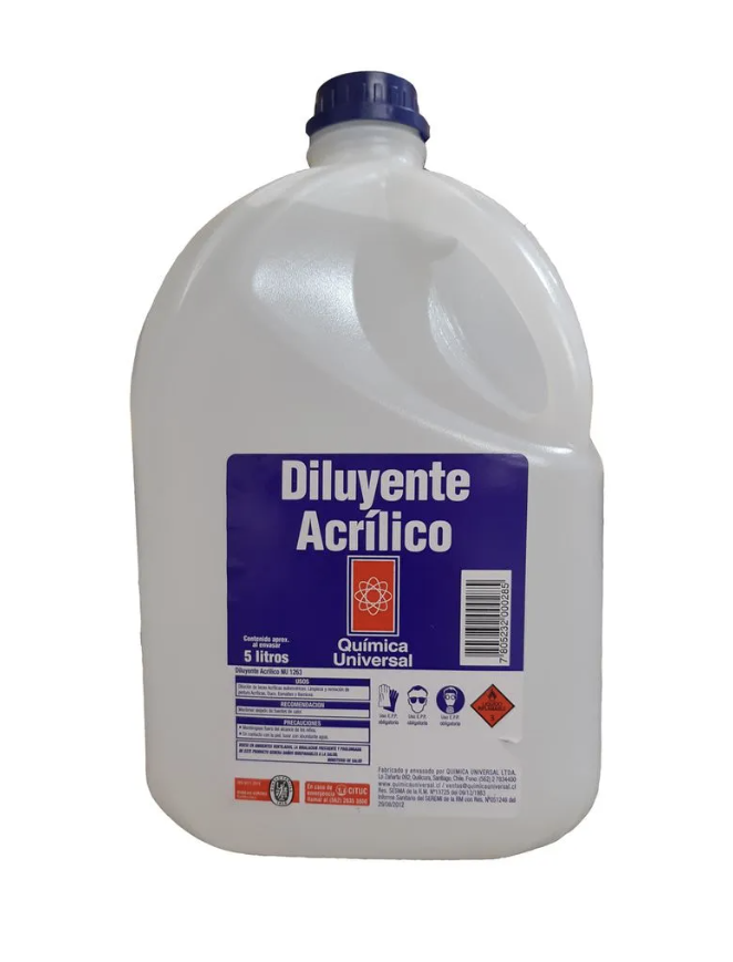 DILUYENTE ACRILICO ENVASADO 5 LTS.