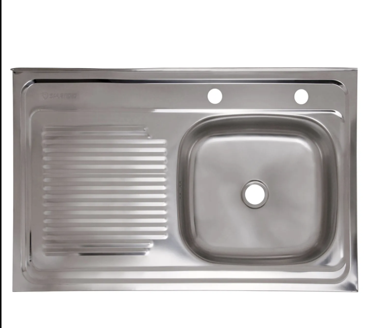 LAVAPLATO AC.INOX 80MM 1 CUBET SEC.IZQ 2 PERF.