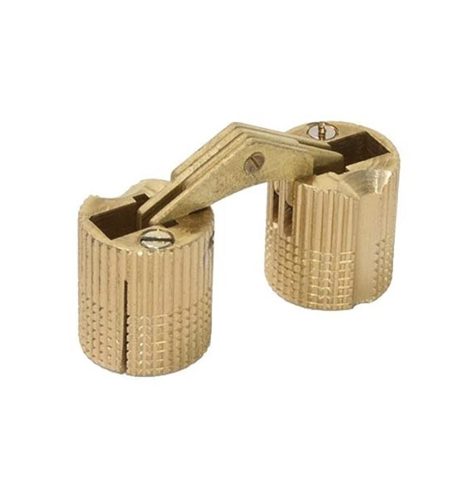 BISAGRA INVISIBLE CHICA HR 12MM BRONCE S/TORNILLOS