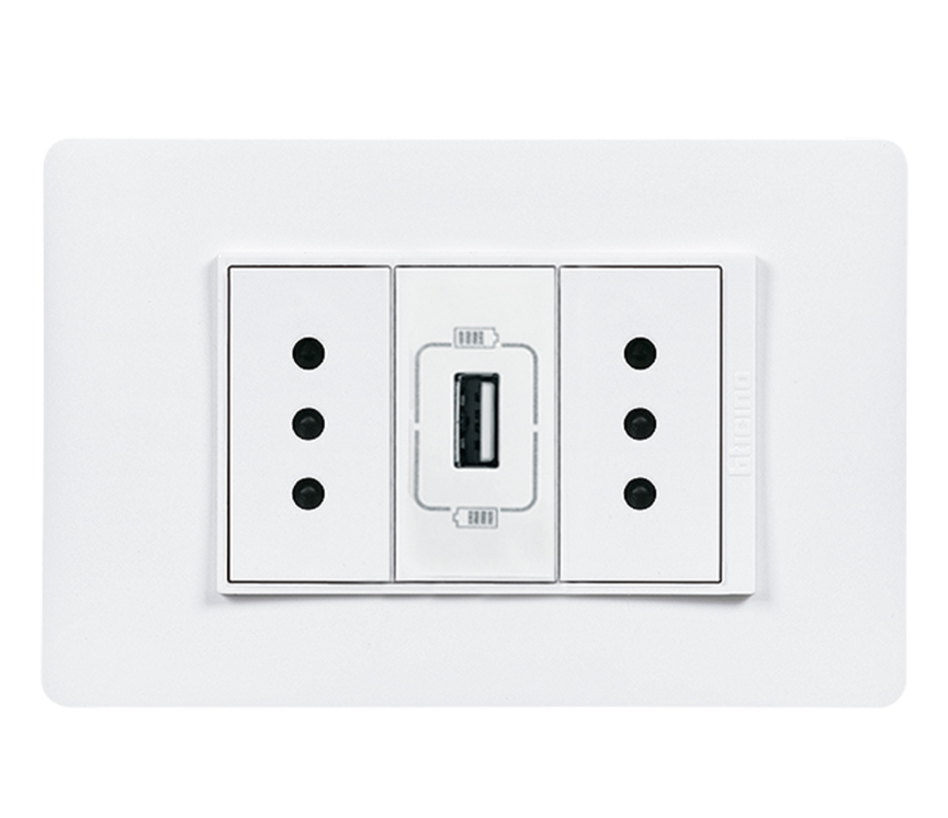 CARGADOR USB + 2 TOMAS 10A BLANCO PU1314