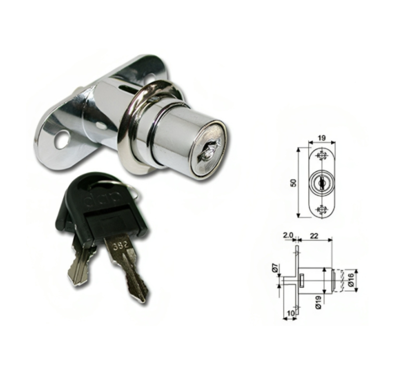 CHAPA MUEBLE REY 105 BOTON CORREDERA NIQUEL