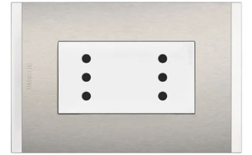 ENCH. DOBLE 10A METAL NOBILE BTICINO AF2113E2BMN