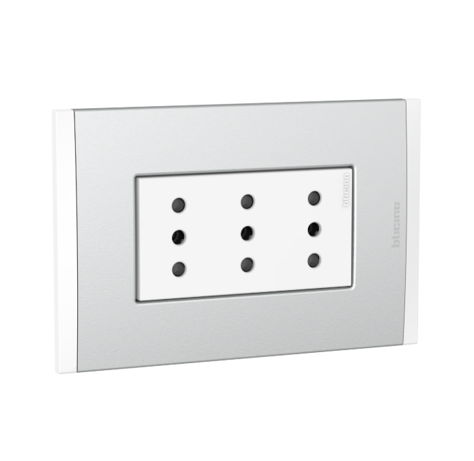 ENCH. TRIPLE 10A. METAL BTICINO AF2113E3BMN