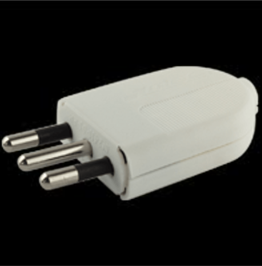 ENCHUFE MACHO 10A 2P MEC BLANCO 0300MV0261