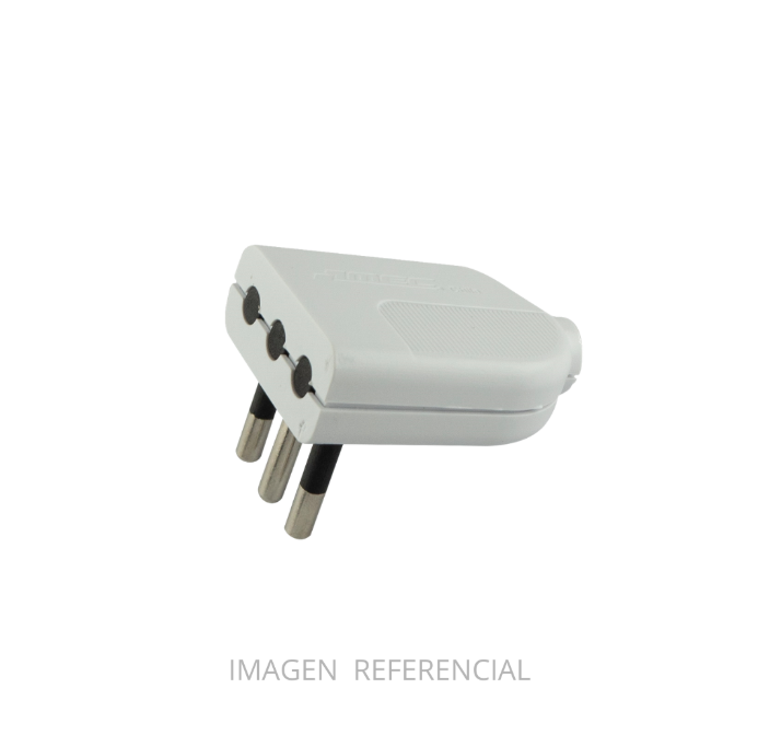 ENCHUFE MACHO 10A 2P+T CONV.BLANCO MEC 0300MV0241