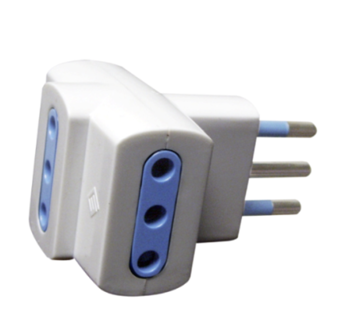 ENCHUFE MACHO TRIPLE 2P+T 10A BLANCO 0300MD0226 MEC