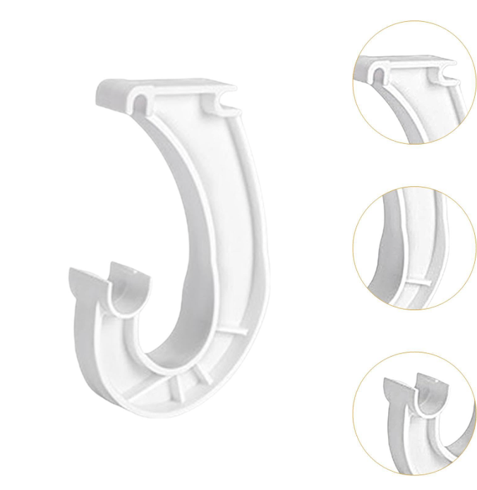 GANCHO J BLANCO PLASTICO SOPORTE P/BARRA