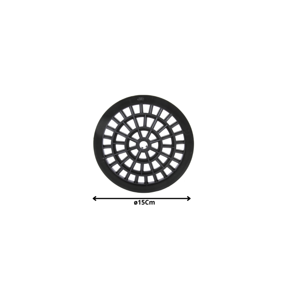 REJILLA PILETA PLASTICA 15CMS REDONDA NEGRA - Imagen 2