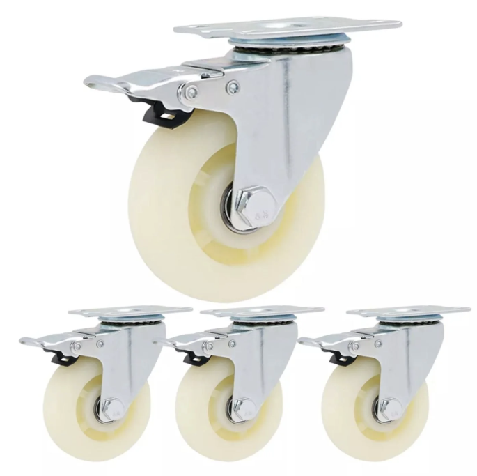 RUEDA CARRO GIRATORIA C/FRENO 3”