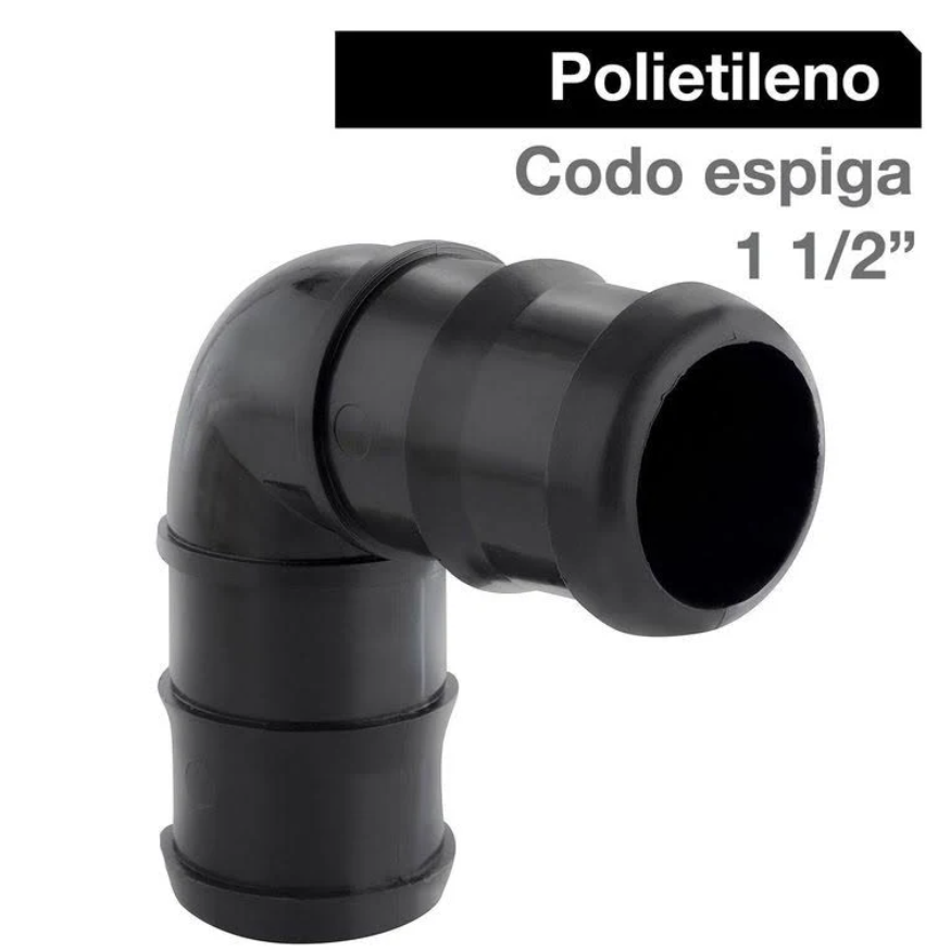CODO POLIETILENO TETILLA 1 1/2 - Imagen 3