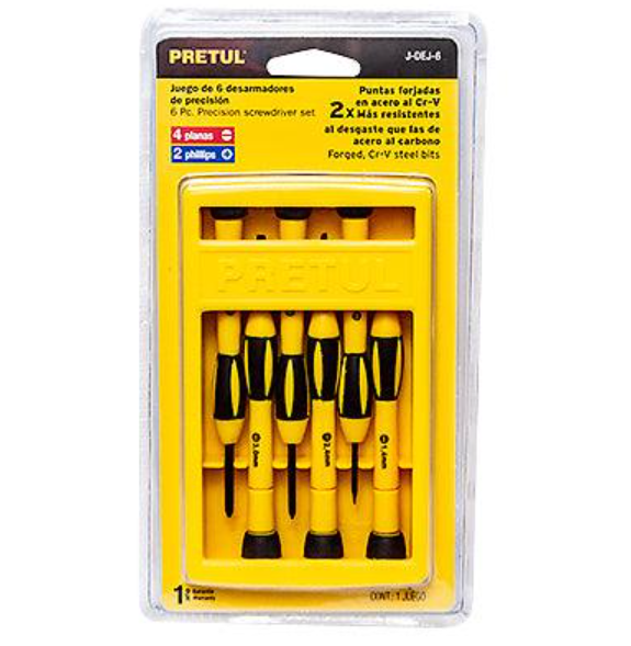 DESTORNILLADOR RELOJERO PRETUL 6 PZA # J-DEJ-6