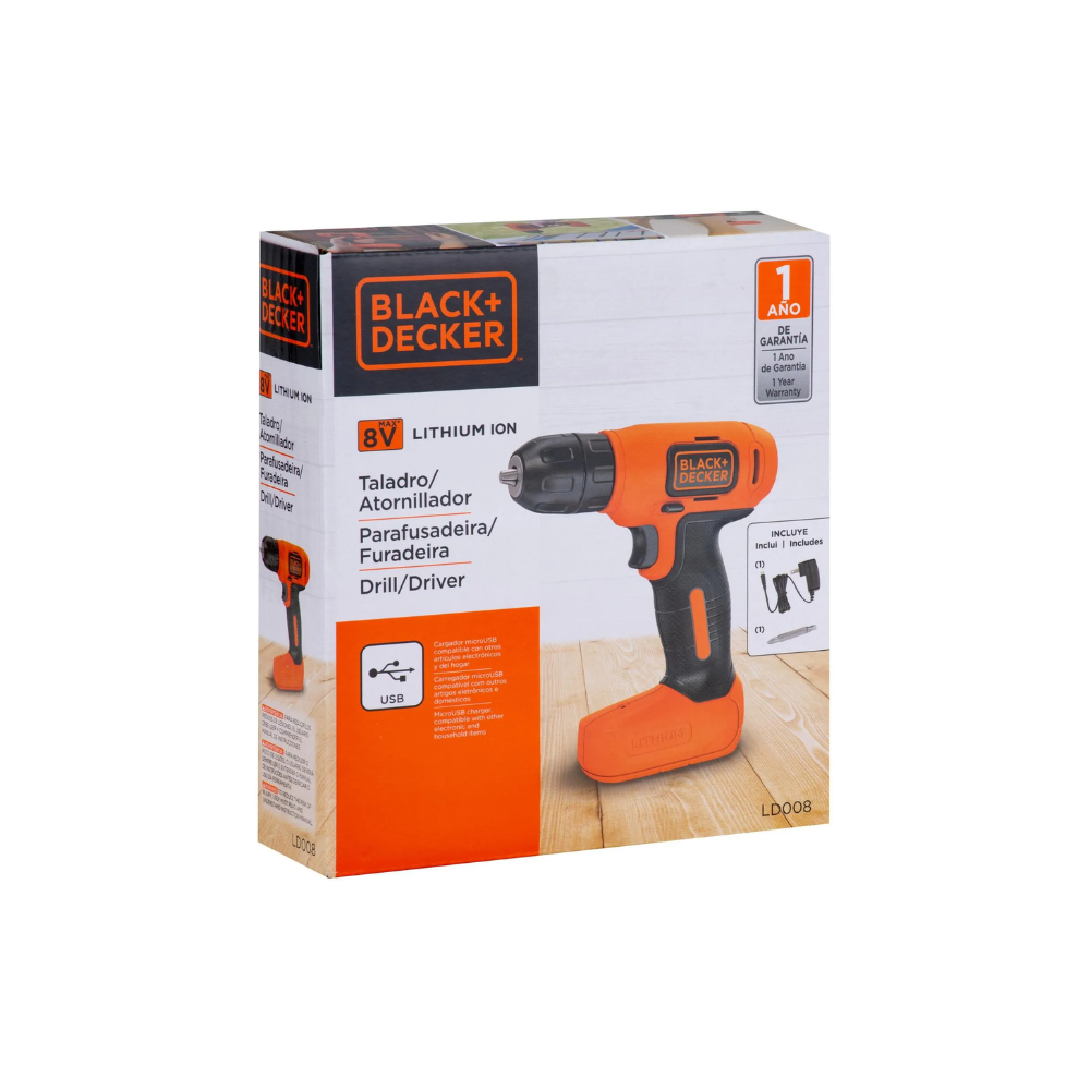 TALADRO ATORN CD-121-K B & D INALAMBRICO 10MM - Imagen 3