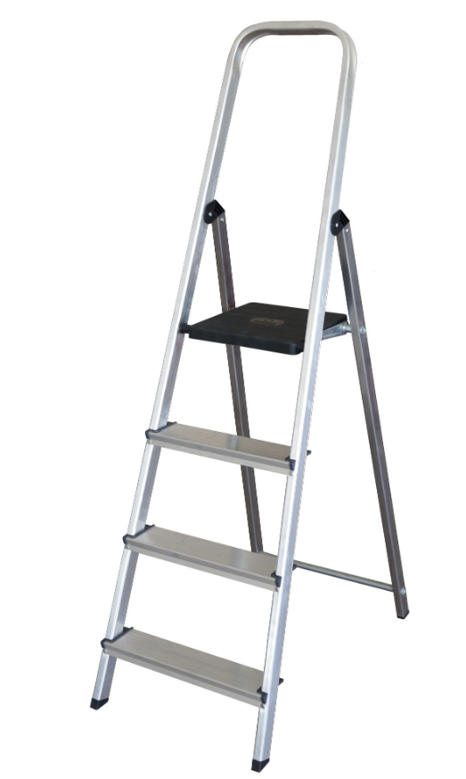 ESCALERA ALUM 4 PELD.+1 PLATAF. 1.52mt P/150KG