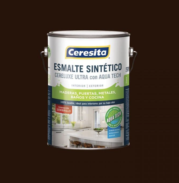 ESMALTE SINT.CERELUX ULTRA CAFE MORO 1/4 GL AL AGUA