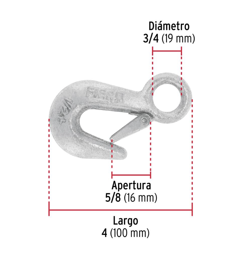 GANCHO ARRASTRE 3/4 TRUPER C/SEGURO GANES-34 - Imagen 3