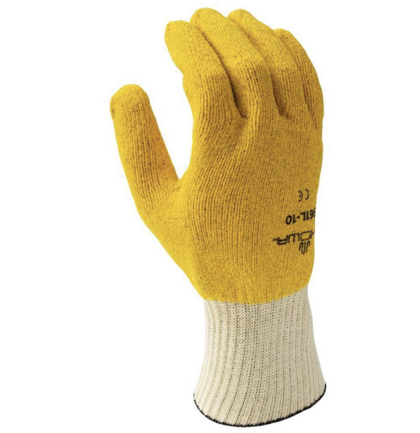 GUANTE GOMA ANTICORTE AMARILLO PUNO TEJIDO
