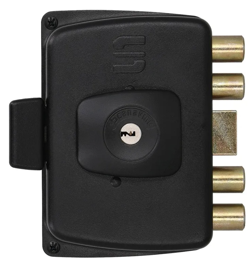 CERRADURA DE SOBREPONER EXTRA FUERTE CON 4 CERROJOS SCANAVINI 2102-CI.N