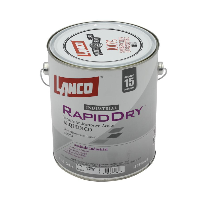ESMALTE 2 EN 1 RAPID DRY LANCO ANTICORROSIVO NEGRO GL
