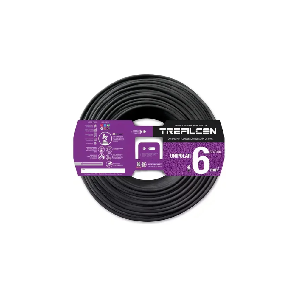 ALAMBRE NYA 6MM NEGRO (ROLLO= 100MTS) - Imagen 2