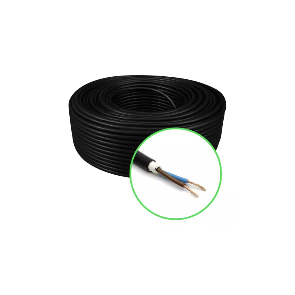 CORDON VVF 2 X 1.5MM2 (2X15) NEGRO ROLLO 100 MT