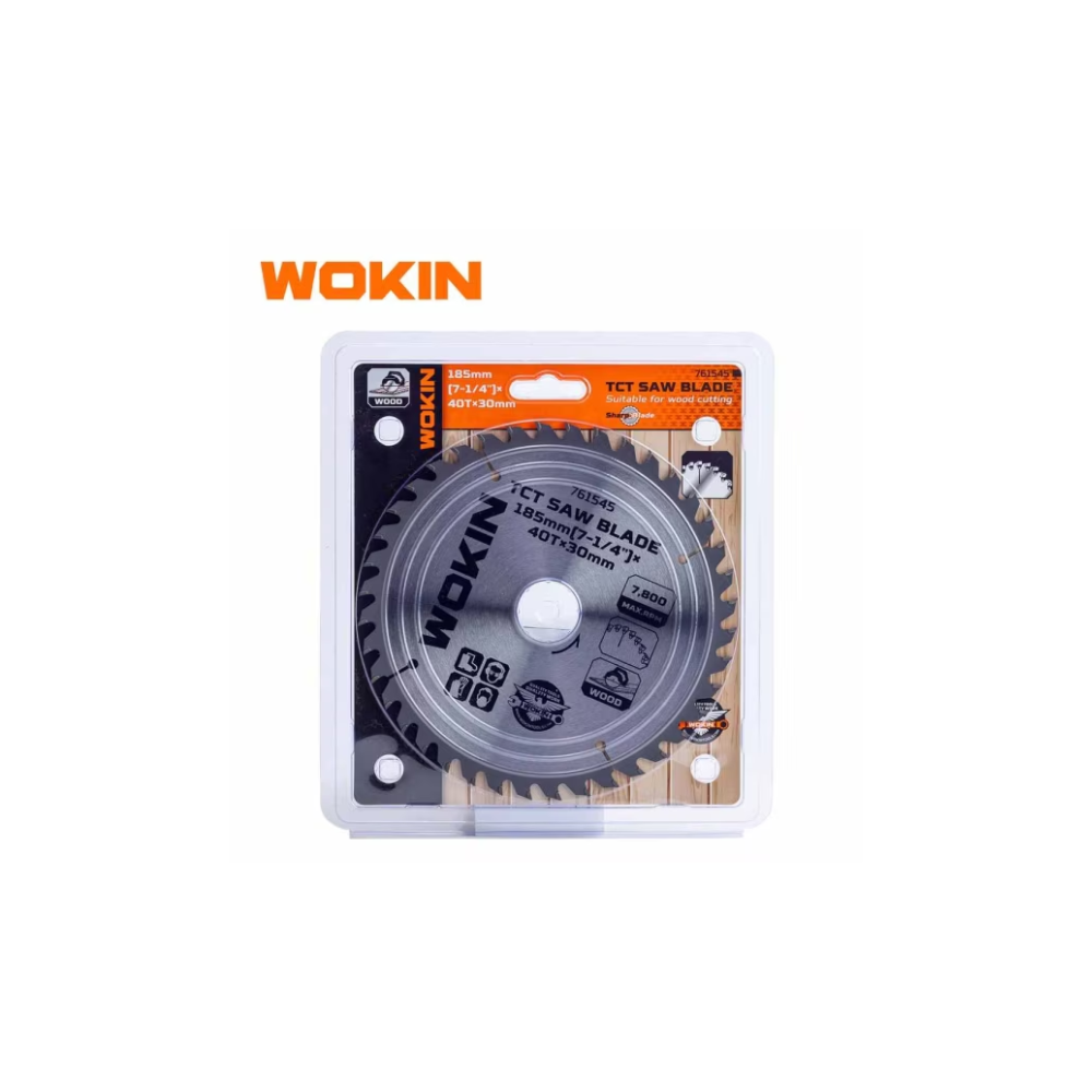 DISCO SIERRA CIRCULAR 7.1/4 40T 30MM WOKIN 761545 - Imagen 2