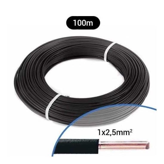ALAMBRE NYA 2.5MM NEGRO (ROLLO=100MTS)