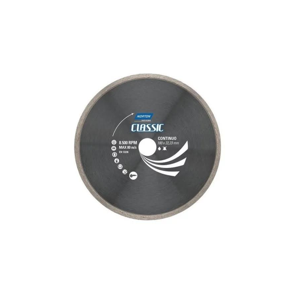 DISCO CORTE DIAMANTADO 180MM NORTON CONTINUO